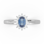 Δαχτυλίδι REM033 σε Λευκό Χρυσό 18Κ με Ζαφείρι και Διαμάντια